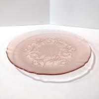 Vintage Arcoroc Rosaline Rosa Pink Glass Dinner Plates, Set of Two