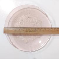 Vintage Arcoroc Rosaline Rosa Pink Glass Dinner Plates, Set of Two