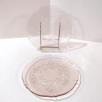 Vintage Arcoroc Rosaline Rosa Pink Salad Dessert Luncheon Plates, Set of Two