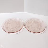 Vintage Arcoroc Rosaline Rosa Pink Salad Dessert Luncheon Plates, Set of Two