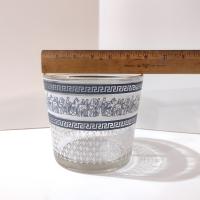 Vintage Jeanette Patrician Blue Highball Glasses and Ice Bucket Set with Caddy, Complete MCM Cocktail Set of 8