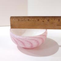 Vintage Pink Swirl Hand Blown Glass Bowl, Trinket Dish