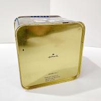 Vintage Hallmark Peace On Earth Square Metal Tin Box Storage Container, Christmas Manger Scene Tin