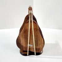 Vintage Wooden Pear Shaped Cork Coasters with Stand Holder, Set of 8