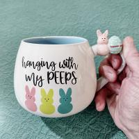 Vintage Hanging with My Peeps Ceramic Coffee Tea Mug, Marshmallow Peeps Easter Mug