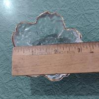 Vintage Flower Petal Mini Sauce Clear Glass Bowls, Set of Three, Small Food Preparation Bowls