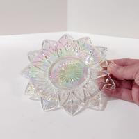 Vintage Federal Glass Petal Iridescent Clear Bread and Butter Plates Set of Four