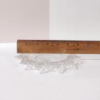 Vintage Federal Glass Petal Iridescent Clear Bread and Butter Plates Set of Four