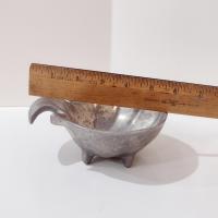 Pewter Shell Fish Tale Decorative Bowl, Candy Nut Dish, Trinket Dish, Dip Sauce Bowl, Soap Dish