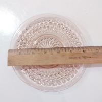 Vintage Anchor Hocking Pink Hobnail Glass Bread and Butter Appetizer 6"  Plate, 1930's Depression Glass Plate