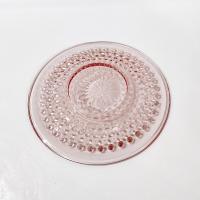 Vintage Anchor Hocking Pink Hobnail Glass Bread and Butter Appetizer 6"  Plate, 1930's Depression Glass Plate