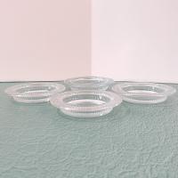 Vintage Clear Glass Coasters, Set of Four, Pillar Candle Holders, Glass Ashtrays