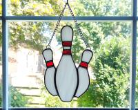 Bowling Pins Stained Glass Suncatcher