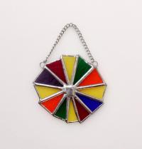 Stained Glass Rainbow Pinwheel Suncatcher