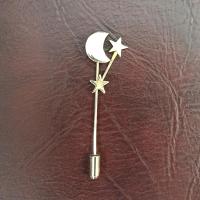 Vintage Stick Pins, Set of 3, Moon and Stars Pin, Iris Flower Pin, Scarf Pin