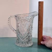 Vintage Clear Pressed Glass Pitcher, Imperial Glass Mayflower 678 Pattern Design, Large 48 Ounce Capacity Pitcher
