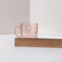 Vintage Arcoroc France Rosaline Pink Swirl Optic Glass Mugs, Set of Two