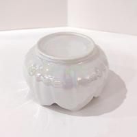 Vintage White Iridescent Lusterware Flower Petal Bowl