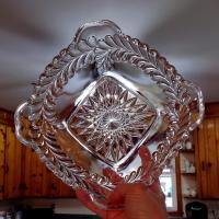 Antique Square Berry Bowl,  Adams and Company Plume Pattern Fruit Bowl / Centerpiece Bowl
