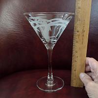 Rolf Glass Palm Tree Martini Cocktail Glasses, Set of Two