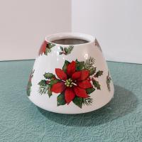 Christmas Poinsettia Flowers Jar Candle Shade Topper, Holiday Yankee Candle Jar Topper
