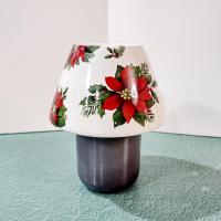 Christmas Poinsettia Flowers Jar Candle Shade Topper, Holiday Yankee Candle Jar Topper