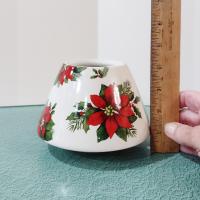 Christmas Poinsettia Flowers Jar Candle Shade Topper, Holiday Yankee Candle Jar Topper