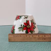 Christmas Poinsettia Flowers Jar Candle Shade Topper, Holiday Yankee Candle Jar Topper