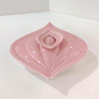 Vintage California Pottery USA Pink Onion Covered Serving Dish