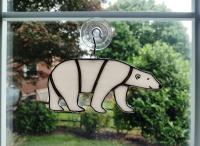 Stained Glass Polar Bear Suncatcher / Tree Ornament
