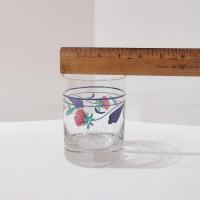 Vintage Lenox Poppies on Blue Double Old Fashioned Glasses, Set of Two, Vintage Whiskey Lowball Rocks Glasses