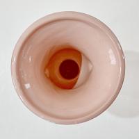 Vintage Pink Floral Ceramic Pedestal Vase, Princeton China MCM 1950's Flower Planter Pot