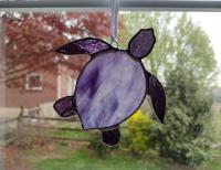 Stained Glass Sea Turtle Suncatcher, Purple Youghiogheny