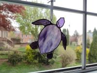 Stained Glass Sea Turtle Suncatcher, Purple Youghiogheny