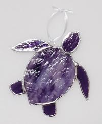 Stained Glass Sea Turtle Suncatcher, Purple Youghiogheny
