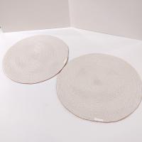 Vintage Round Fabric Jack O Lantern Pumpkin Halloween Placemats, Set of 2