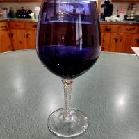 Vintage Purple Balloon Wine Glasses,  Artland Braid Plum Blown Glass Wine / Water Goblets, Set of Two