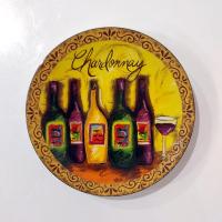 Vintage Pfaltzgraff Wine Tasting Bread and Butter Plates, Set of Four, Old World Style Wine and Cheese Plates