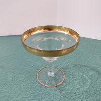 Vintage Glastonbury Lotus Rambler Rose 35 Gold Rimmed Footed Cocktail Glass