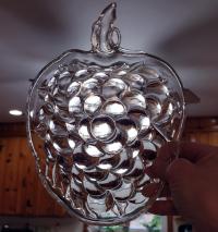 Vintage Clear Bubble Glass Raspberry / Strawberry Shaped Luncheon Appetizer Salad Dessert Snack Plates, Set of Two, Multiple Sets Available