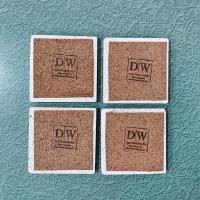 Vintage Baltimore Ravens Stone and Cork Coasters, Set of Four