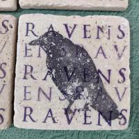 Vintage Baltimore Ravens Stone and Cork Coasters, Set of Four