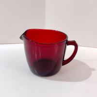 Vintage Ruby Red Glass Creamer Pitcher