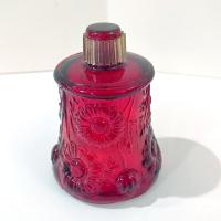 Vintage Home Interiors Ruby Red Daisy Votive Cup Sconce Candle Holder, Homeco Glass Flower Pegged Votive Cup