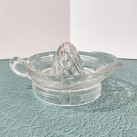 Vintage Hazel Atlas Crisscross Clear Juicer Reamer, Large Citrus Fruit Juicer