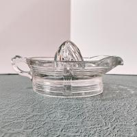 Vintage Hazel Atlas Crisscross Clear Juicer Reamer, Large Citrus Fruit Juicer