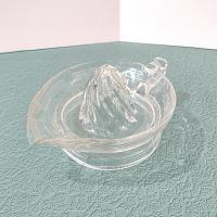 Vintage Hazel Atlas Crisscross Clear Juicer Reamer, Large Citrus Fruit Juicer