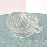 Vintage Hazel Atlas Crisscross Clear Juicer Reamer, Large Citrus Fruit Juicer