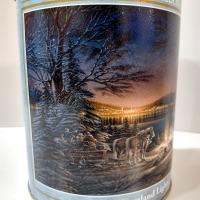 Vintage Terry Redlin Heartland Lights Cylindrical Tin Storage Container