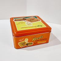 Vintage 1997 Reese's Peanutritious Square Metal Tin Storage Container, Hershey's Millennium Series Canister #3, Reeses Peanut Butter Cup Tin